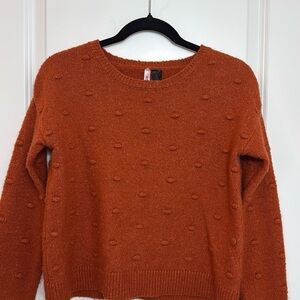 Love By Design Rust Bobble Crewneck Sweater